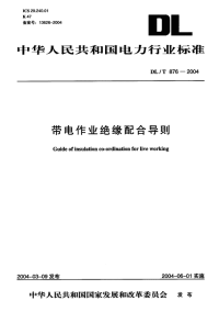 DLT876-2004带电作业绝缘配合导则.pdf