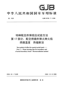 GJB6238.17-2008特种航空炸弹效应试验方法航空燃烧炸弹火种火焰燃烧温度热辐射法.pdf