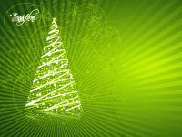 绿色花纹背景圣诞节PPT模板.ppt