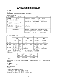 苏教版小学五年级英语语法知识汇总