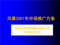 2000年8月减肥产品风暴2001年度市场推广方案-深圳采纳
