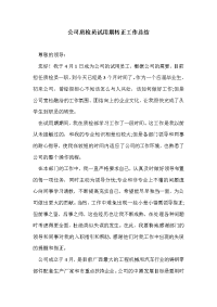 公司质检员试用期转正工作总结