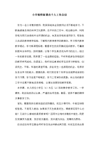 小学教师新课改个人工作总结