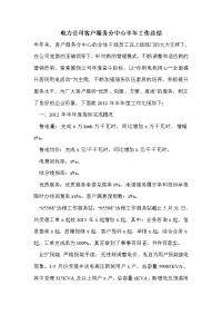 电力公司客户服务分中心半年工作总结