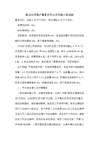 电力公司客户服务分中心半年度工作总结