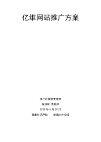 亿维网站推广方案