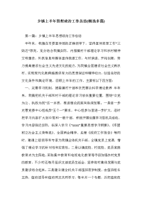 乡镇上半年思想政治工作总结(精选多篇)