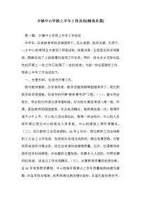 乡镇中心学校上半年工作总结(精选多篇)