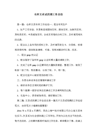 仓库文员试用期工作总结