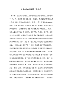 企业出纳年终财务工作总结