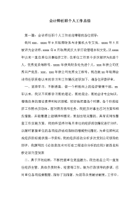 会计师任职个人工作总结