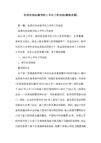 信息化协会秘书处上半年工作总结(精选多篇)