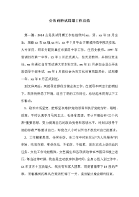 公务员的试用期工作总结