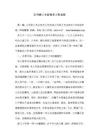 公司政工专业技术工作总结