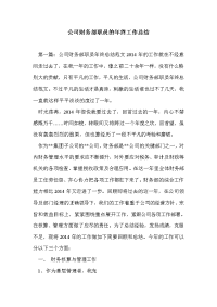 公司财务部职员的年终工作总结