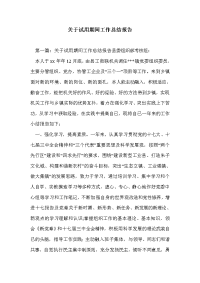 关于试用期间工作总结报告