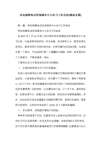 劳动保障电话咨询服务中心实习工作总结(精选多篇)