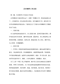 历史教师工作总结