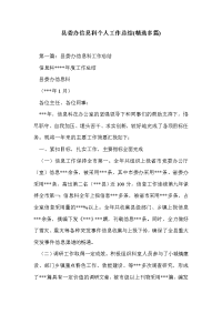 县委办信息科个人工作总结(精选多篇)