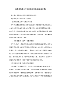 县委政法委上半年纪检工作总结(精选多篇)