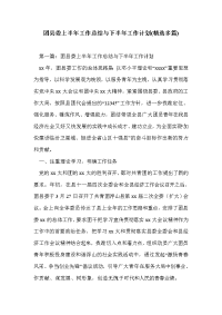 团县委上半年工作总结与下半年工作计划(精选多篇)