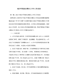 城乡环境综合整治上半年工作总结