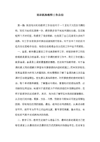 培训机构教师工作总结