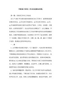 学校保卫科长工作总结(精选多篇)