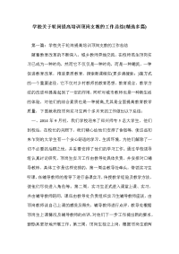 学校关于轮岗提高培训顶岗支教的工作总结(精选多篇)