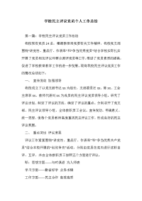 学校民主评议党员个人工作总结