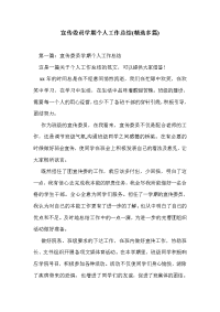 宣传委员学期个人工作总结(精选多篇)