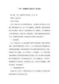 小学一级教师专业技术工作总结