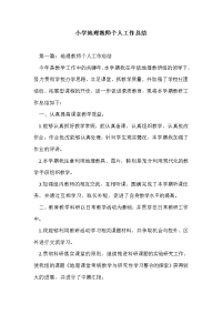 小学地理教师个人工作总结