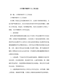 小学数学教师个人工作总结