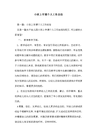 小班上学期个人工作总结