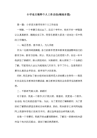 小学语文教师个人工作总结(精选多篇)