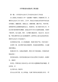 小学英语专业技术工作总结