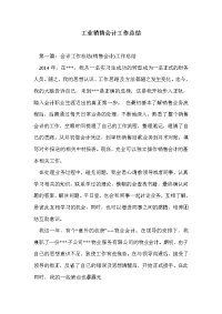 工业销售会计工作总结