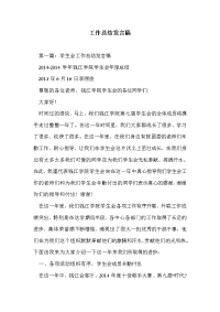 工作总结发言稿