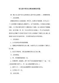 幼儿园中班社会教案(精选多篇)