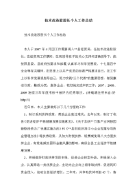 技术改造股股长个人工作总结