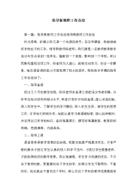 指导新教师工作总结