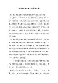 政工师技术工作总结(精选多篇)