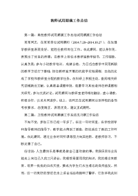 教师试用期满工作总结