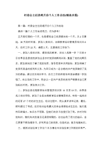 村委会主任助理月份个人工作总结(精选多篇)