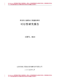 某市人畜饮水工程建设项目可行性研究报告