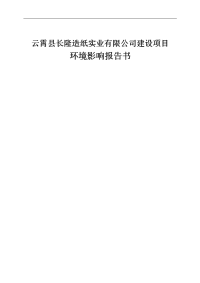 某造纸实业有限公司建设项目环境影响报告书word