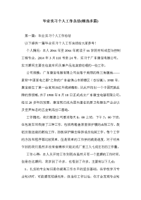 毕业实习个人工作总结(精选多篇)