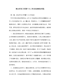 派出所见习民警个人工作总结(精选多篇)