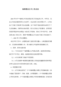 海翔置业公司工作总结